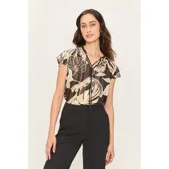 ASH - Blusa Manga Corta Negro Mujer