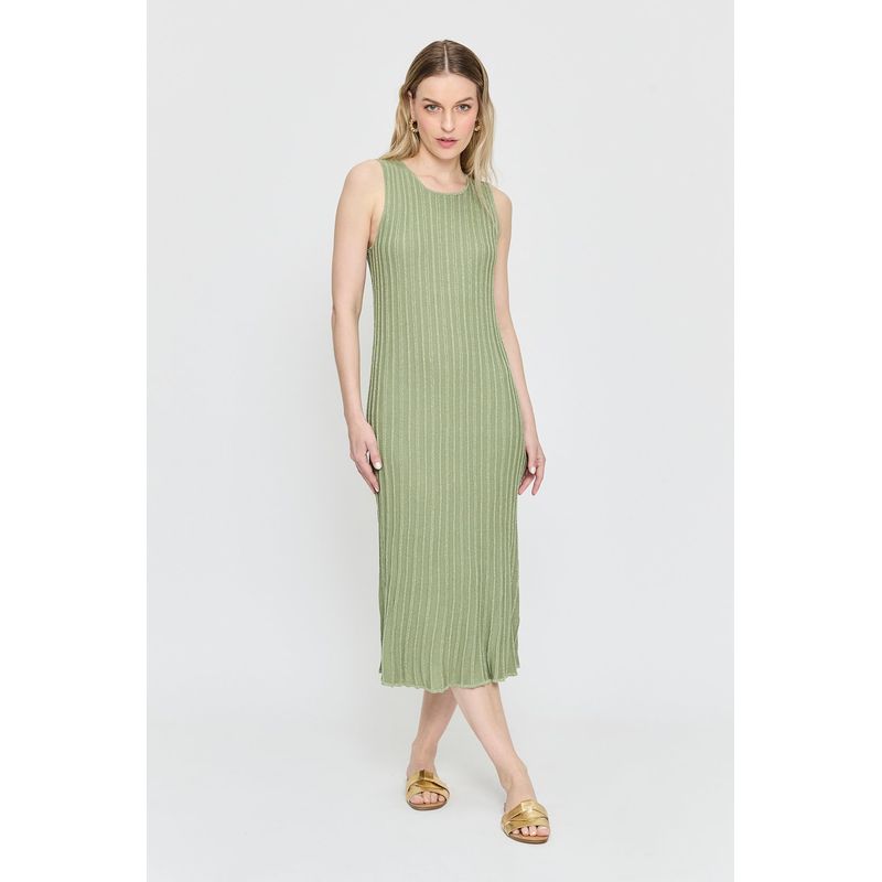 ASH - Vestido Largo Verde Militar Mujer Ash