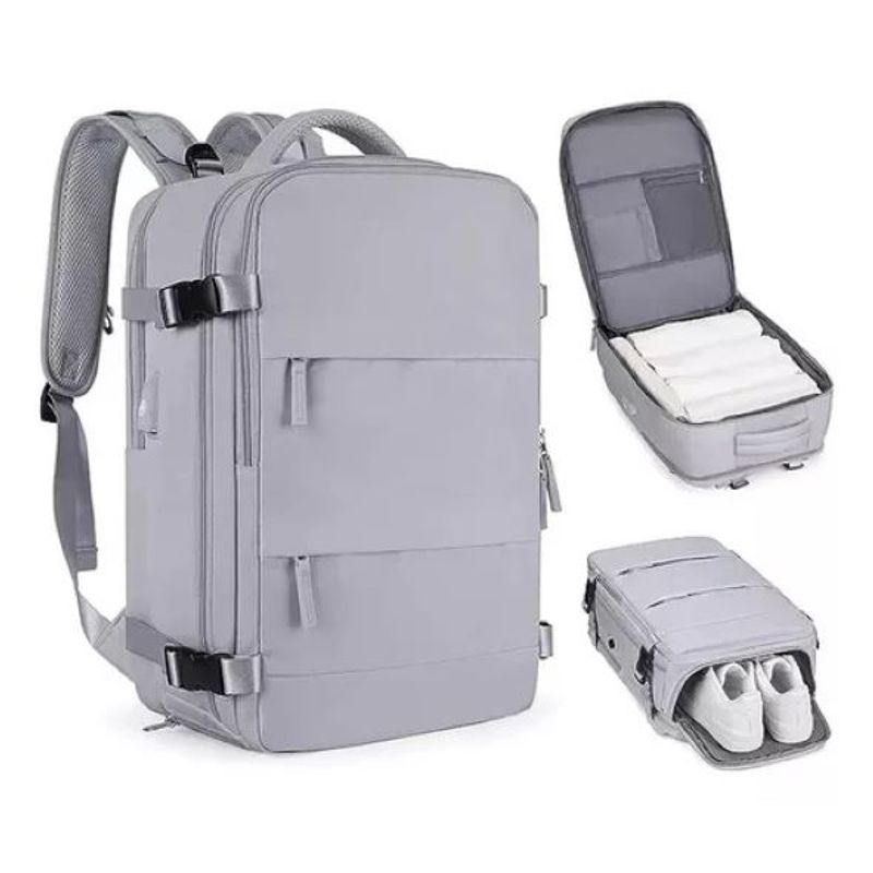 SHOP EHOME BAG - Mochila Bolso Cargador Usb Viaje Notebook Grande Gris