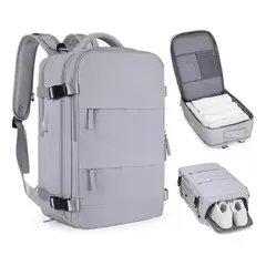 SHOP EHOME BAG - Mochila Bolso Cargador Usb Viaje Notebook Grande Gris