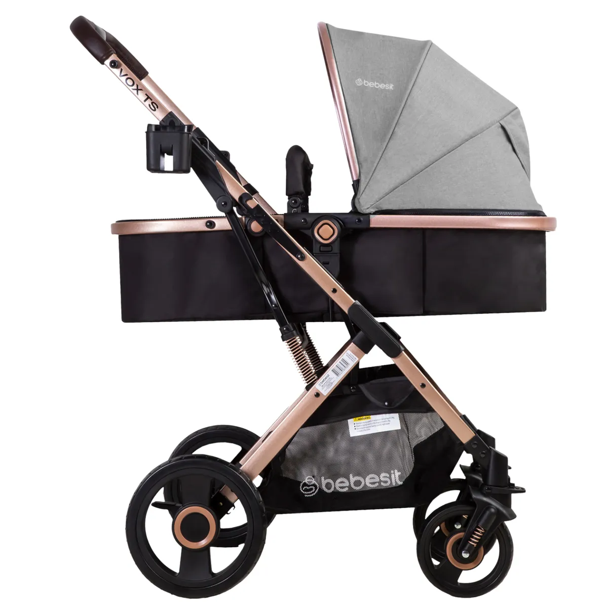 BEBESIT - Coche Cuna Paseo Vox Gold Gris Bebesit