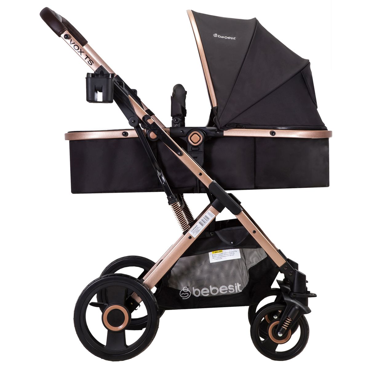 BEBESIT - Coche Cuna Paseo Vox Gold Negro Bebesit