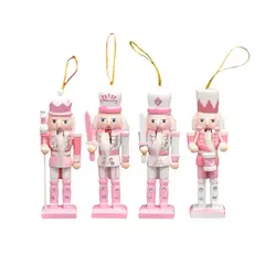 GENERICO - Pack 4 Cascanueces Pequeños Madera Soldado 13cm Navidad