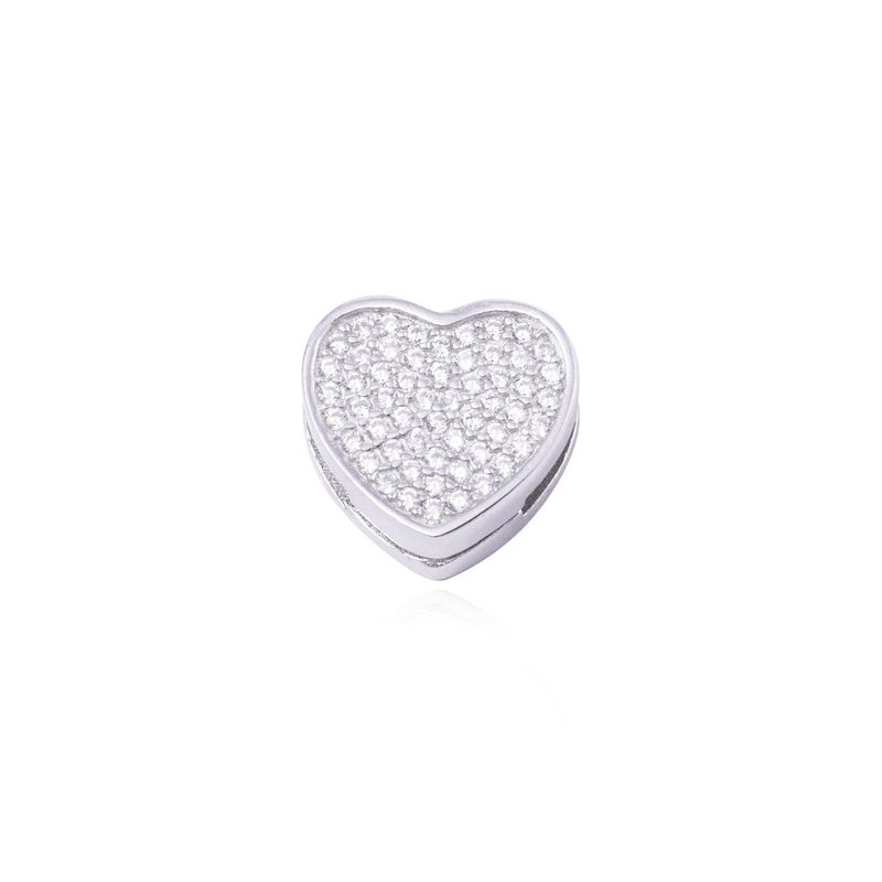 JB JOYAS BARON - Dije de Plata broche Corazón con Circonita