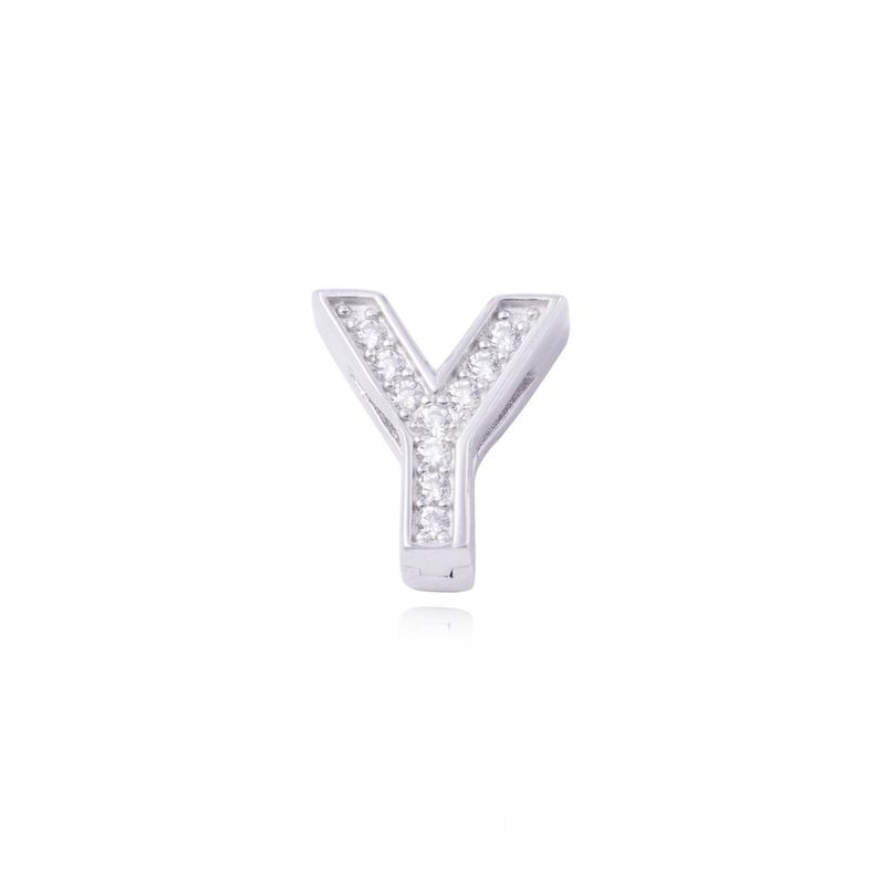 JB JOYAS BARON - Dije de Plata broche Letra Y con Circonita