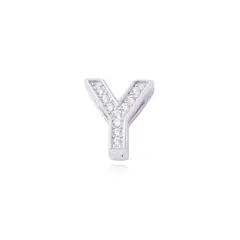 JB JOYAS BARON - Dije de Plata broche Letra Y con Circonita