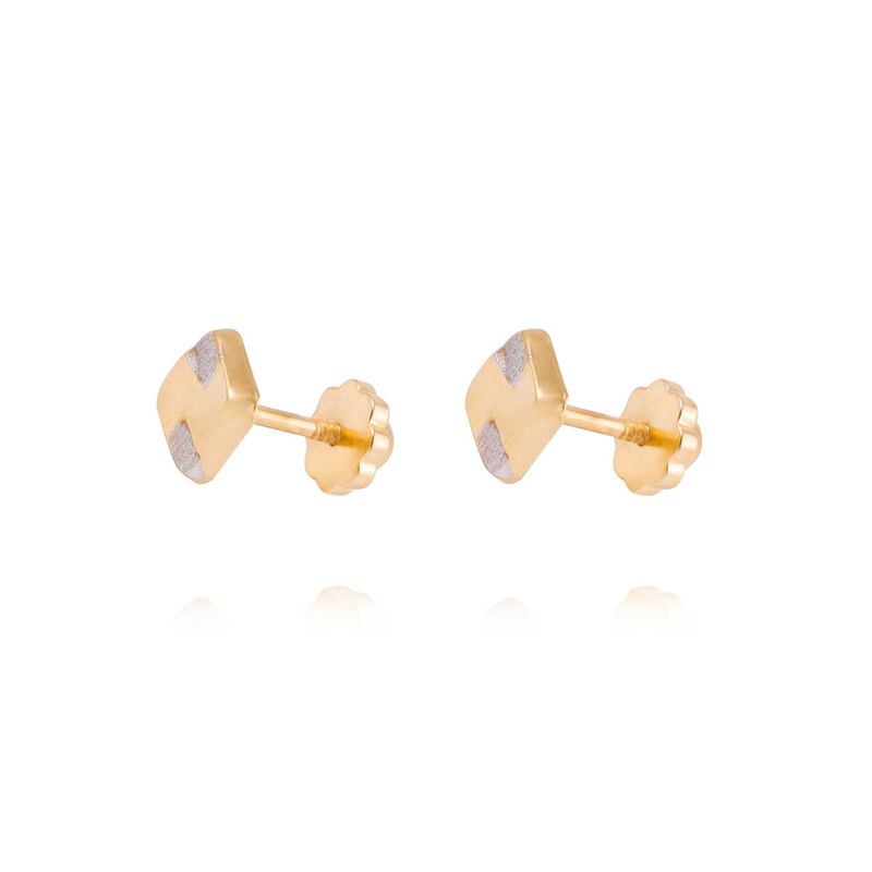 JB JOYAS BARON - Aros de Oro 18kt Cuadrado bicolor