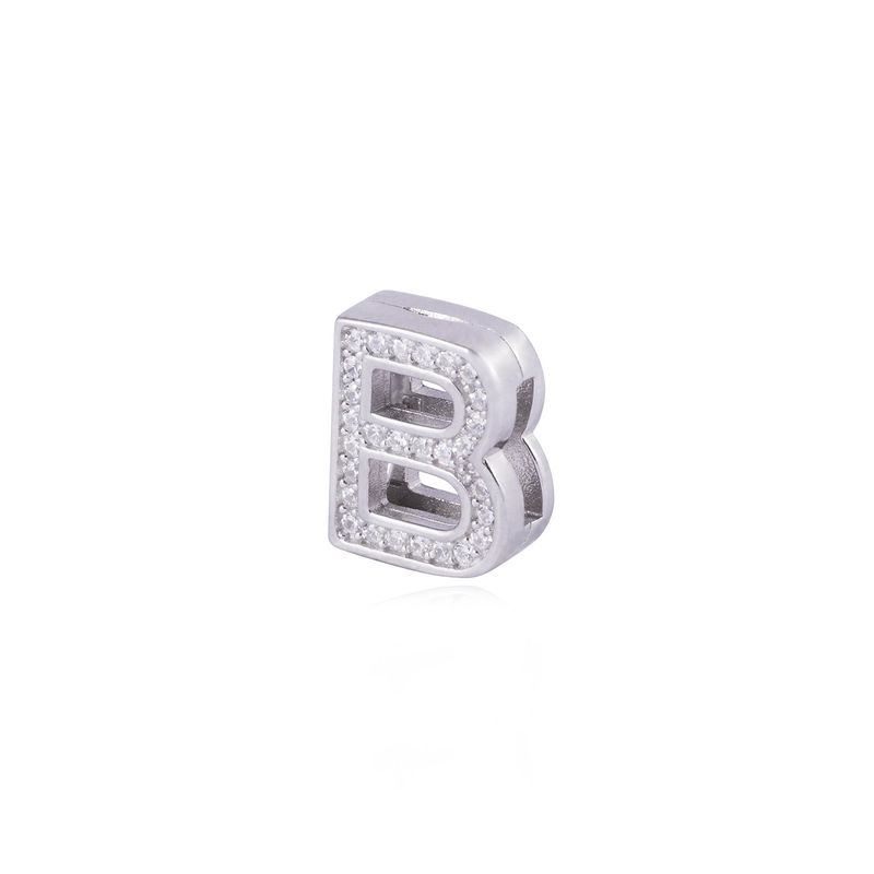 JB JOYAS BARON - Dije de Plata broche Letra B con Circonita