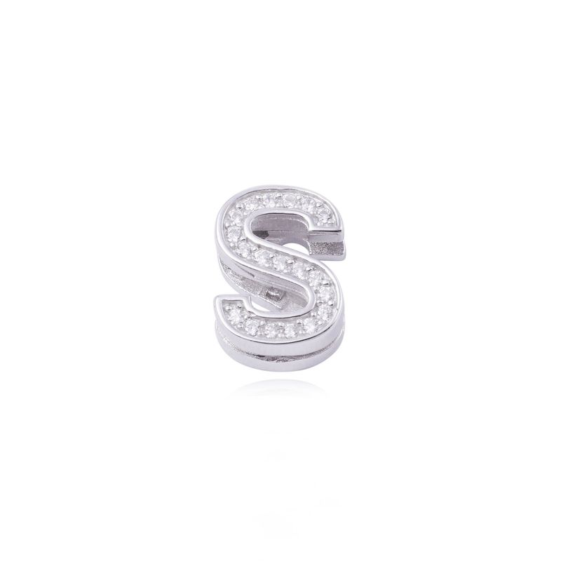 JB JOYAS BARON - Dije de Plata broche Letra S con Circonita