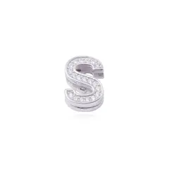 JB JOYAS BARON - Dije de Plata broche Letra S con Circonita