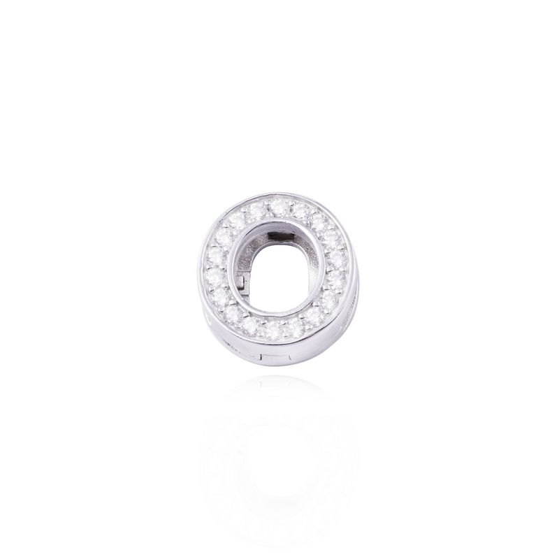 JB JOYAS BARON - Dije de Plata broche Letra O con Circonita