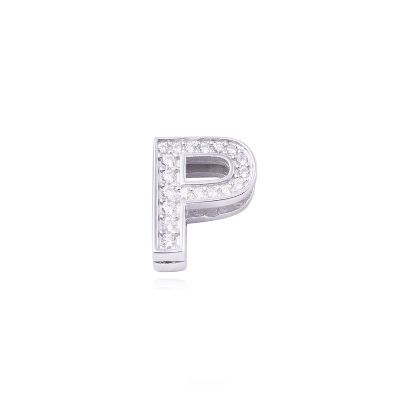 JB JOYAS BARON - Dije de Plata broche Letra P con Circonita
