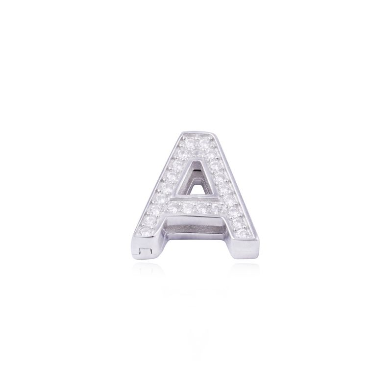 JB JOYAS BARON - Dije de Plata broche Letra A con Circonita