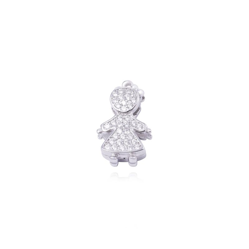 JB JOYAS BARON - Dije de Plata broche Niña con Circonita