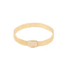 JB JOYAS BARON - Pulsera de Plata tipo Brazalete cierre broche Revestido en Oro 18kt