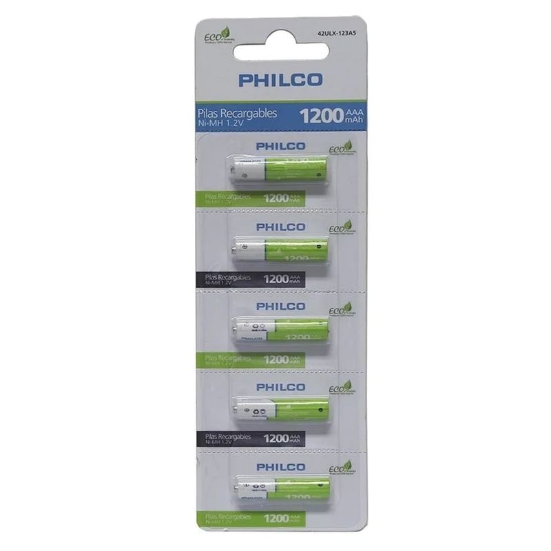 PHILCO - Pilas Recargables AAA Philco Precargadas 1200 Mah 1.2V 5 U