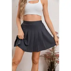 MPROPIA - Mini Falda Plisada Tableada Tiro Alto Tendencia Con Short interior 111