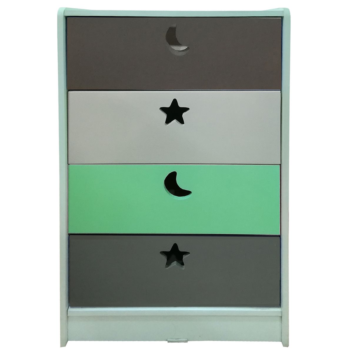 MUEBLES KIDS - cajonera de 4 cajones verde gris