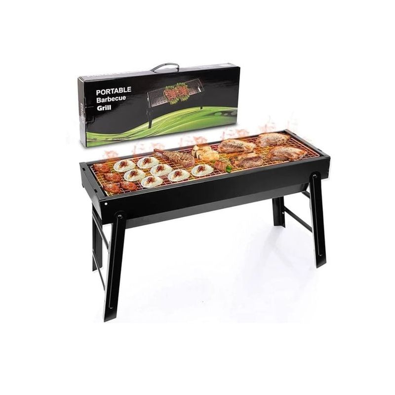 ANGELES DEL HOGAR - PARRILLA DE CARBON PORTATIL PLEGABLE DE MESA PICNIC VIAJES