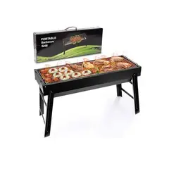 ANGELES DEL HOGAR - PARRILLA DE CARBON PORTATIL PLEGABLE DE MESA PICNIC VIAJES