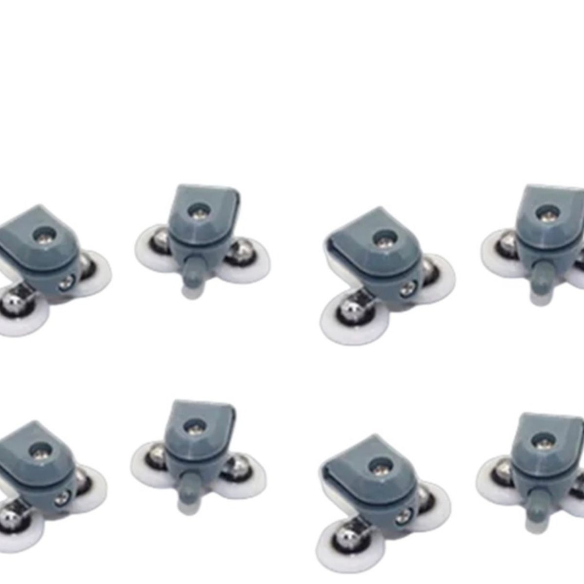 GENERICO - SET 8 Carros Ruedas Doble Para Shower door (4 Inferiores 4 Superiores)