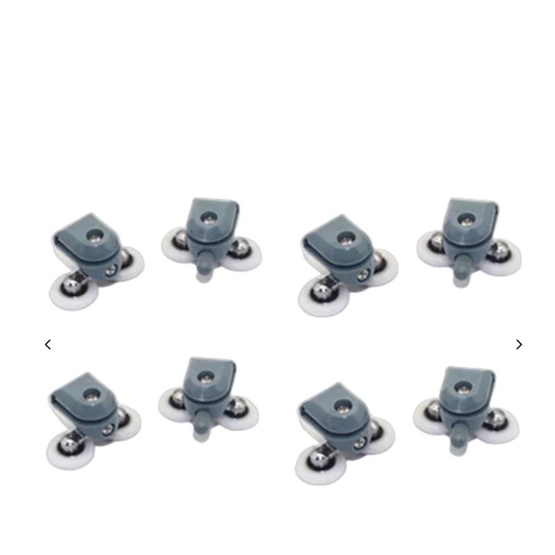 GENERICO - SET 8 Carros Ruedas Doble Para Shower door (4 Inferiores 4 Superiores)