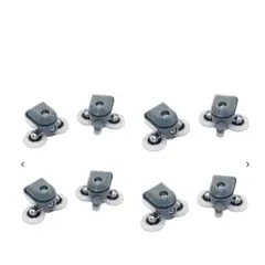 GENERICO - SET 8 Carros Ruedas Doble Para Shower door (4 Inferiores 4 Superiores)