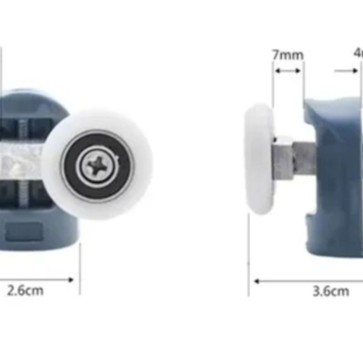 GENERICO - SET 8 Carros Ruedas Doble Para Shower door (4 Inferiores 4 Superiores)