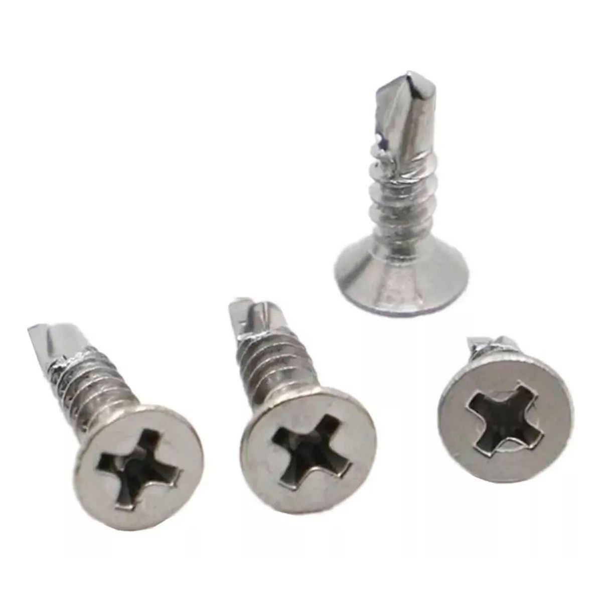 GENERICO - Tornillo Cabeza Plana Punta Broca 8x1/2 1000 Pcs Sl19842