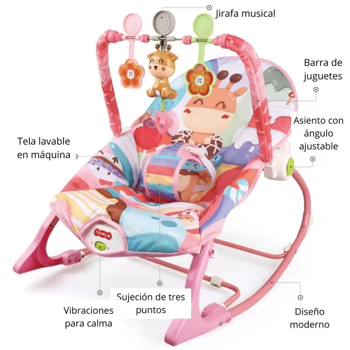 GENERICO - Silla Mecedora Musical Para Bebe 3 En 1 Gran Calidad