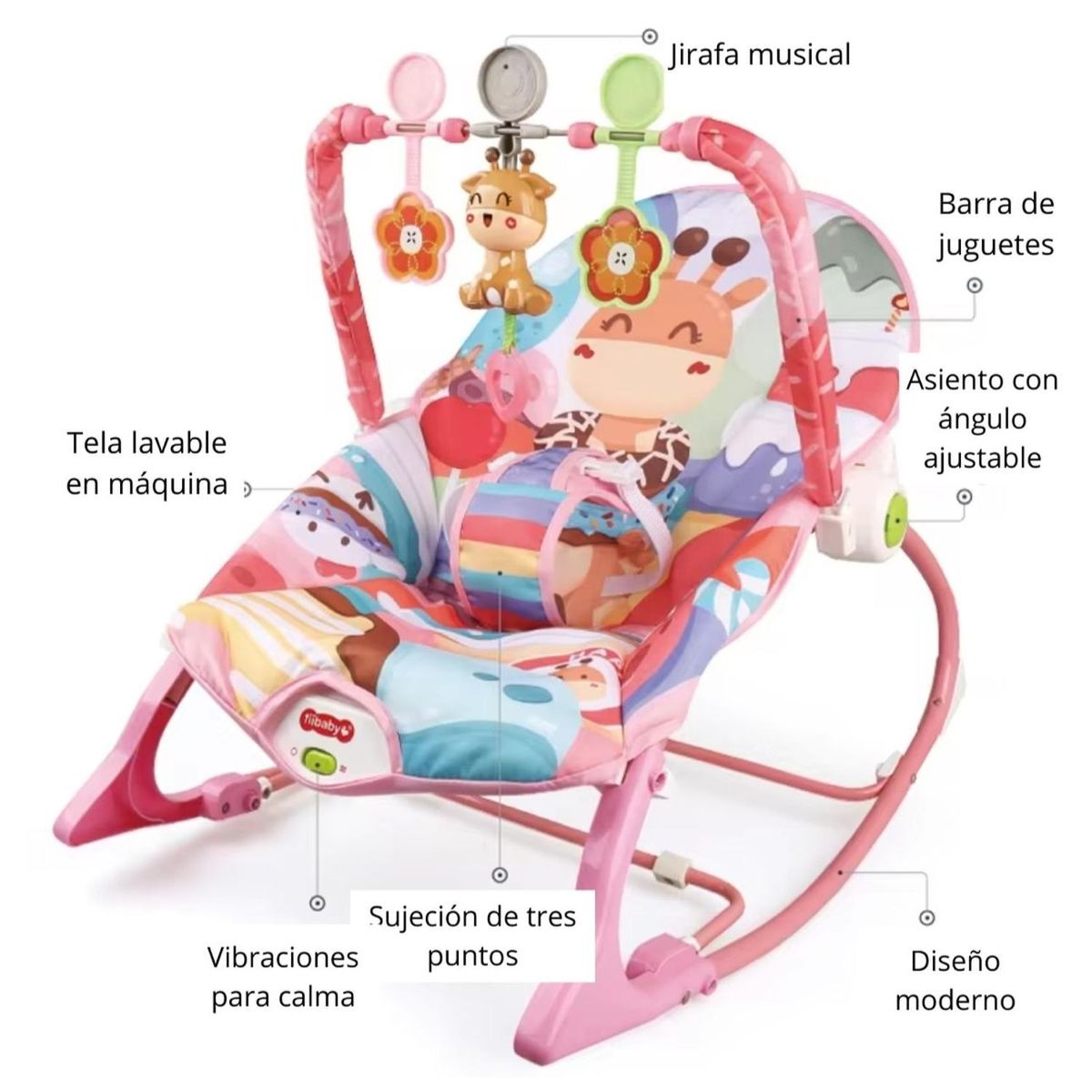 GENERICO - Silla Mecedora Musical Para Bebe 3 En 1 Gran Calidad