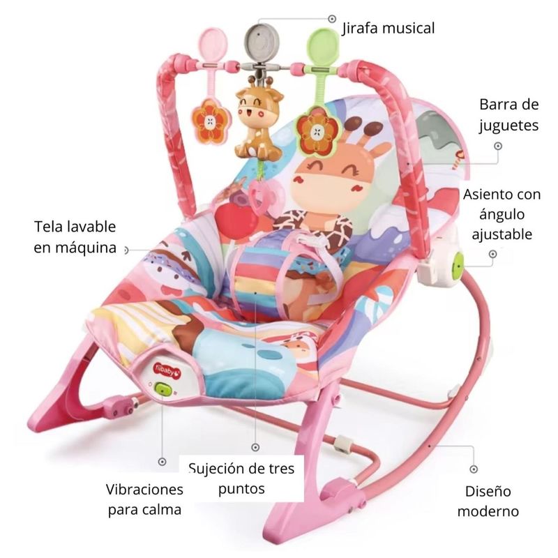 GENERICO - Silla Mecedora Musical Para Bebe 3 En 1 Gran Calidad