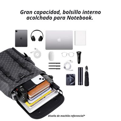 Imagen 2 del producto Mochila De Cuero Sintético Impermeable Viajes Universidad Trabajo