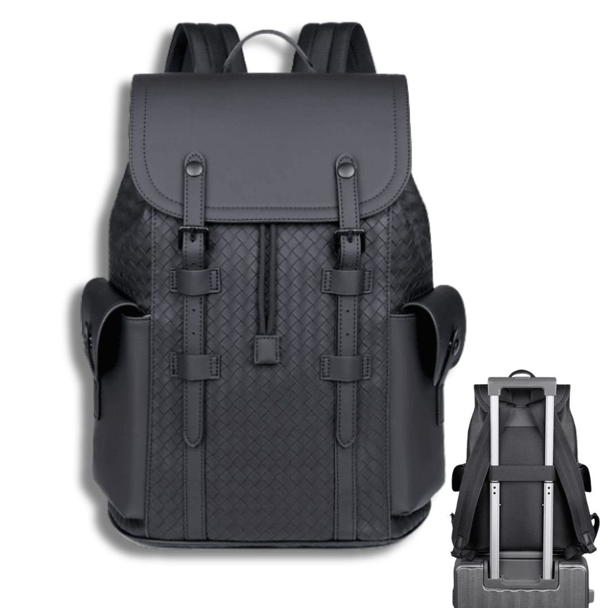 CRUSEC - Mochila De Cuero Sintético Impermeable Viajes Universidad Trabajo