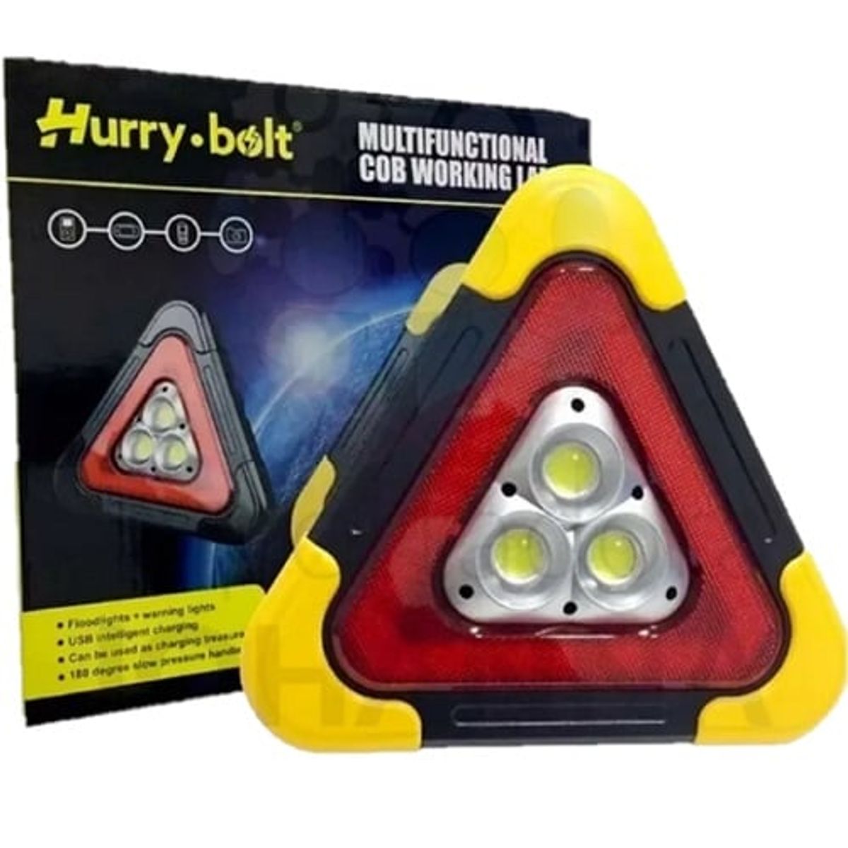 GENERICO - Triangulo de emergencia LED recargable y solar HB7709