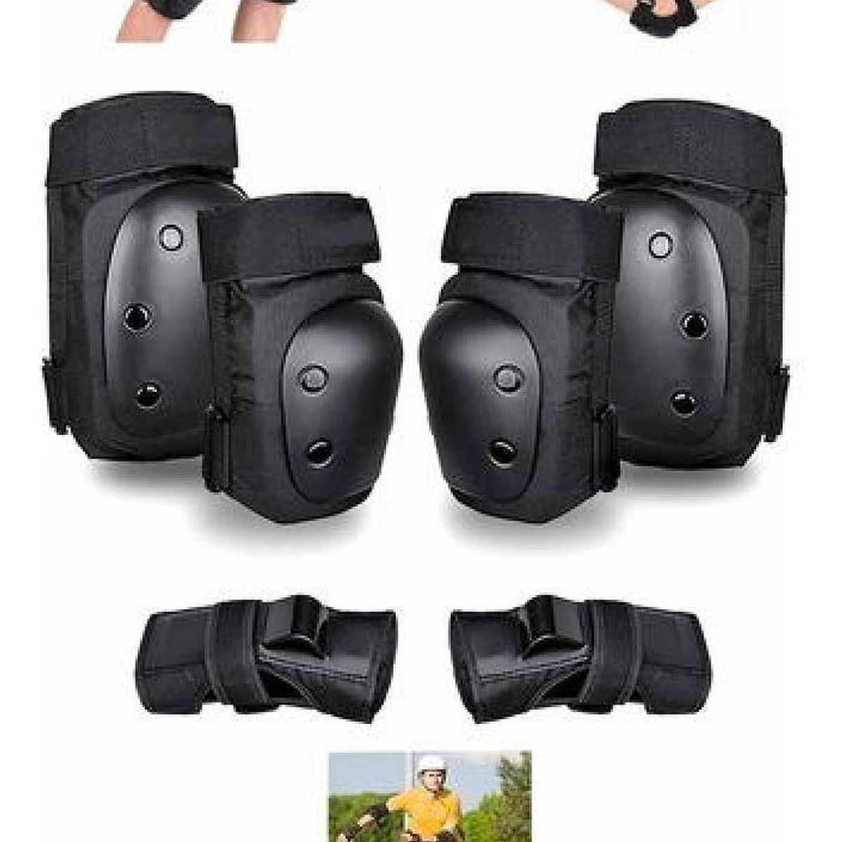 GENERICO - Set Protección Adulto Rodilleras Coderas Muñequeras Roller - Multicolor