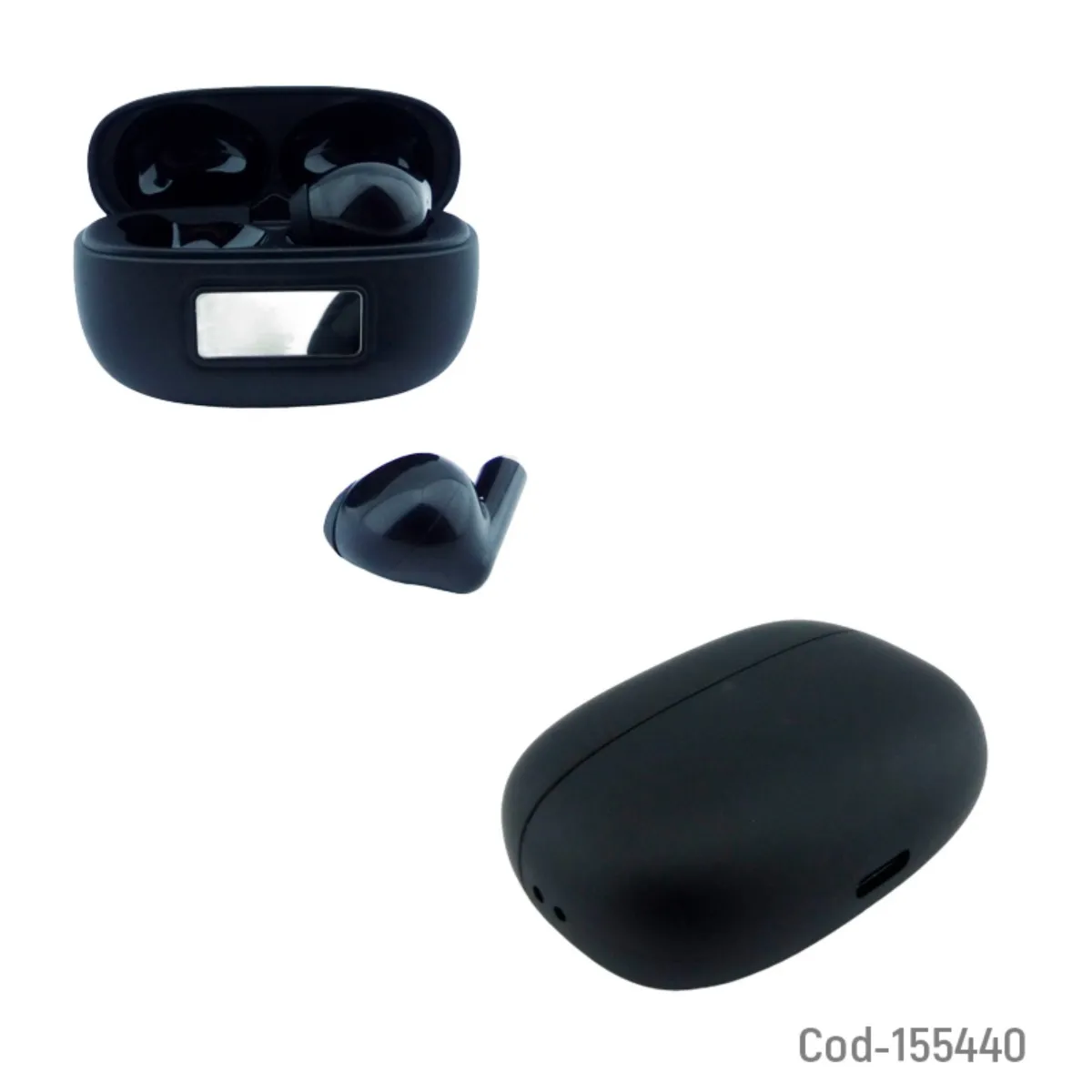 OEM - Audifono True Wireless Bluetooth Con Pantalla Led Negro