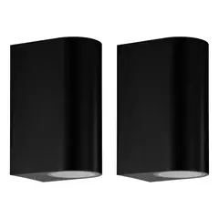 EGLO - Pack x2 Lámpara Apliqué Scogliera Negro Gu10 IP44 Exterior Cod206338M