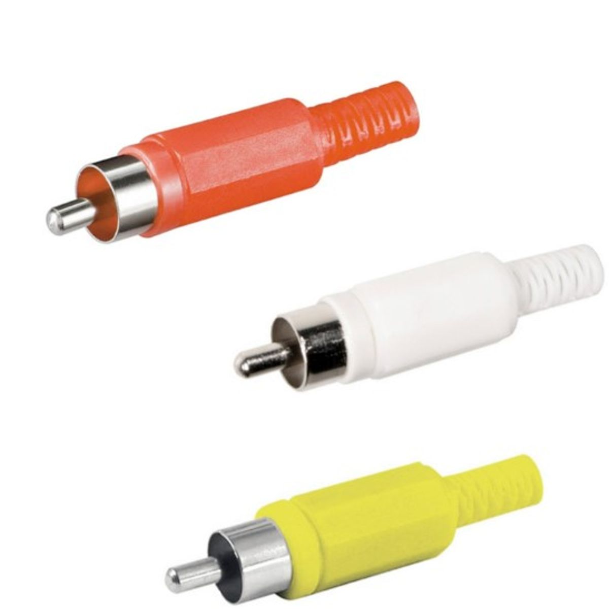 GENERICO - SET DE 12 CONECTOR RCA MACHO PLASTICO SET 1 PIEZA