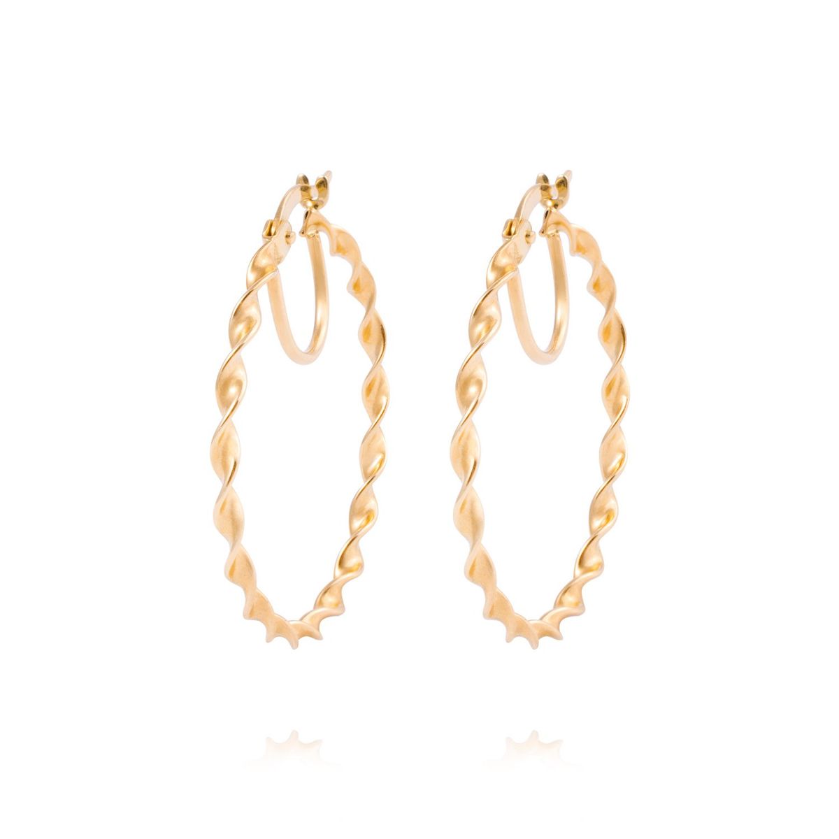 JB JOYAS BARON - Aros de Oro 18kt Argollitas Torcidas