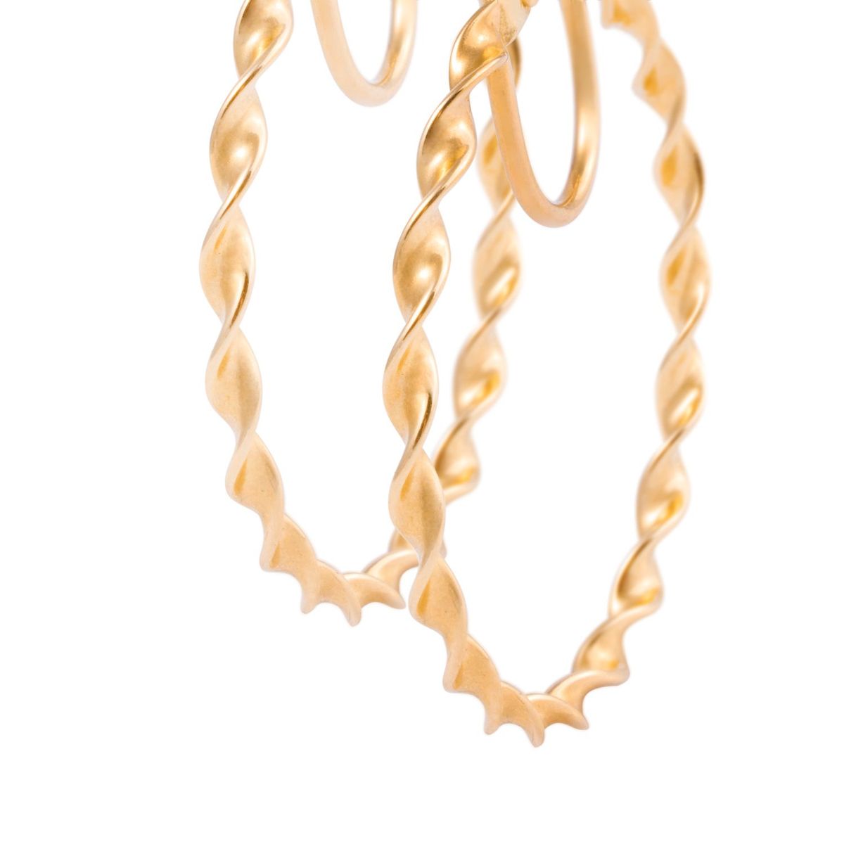 JB JOYAS BARON - Aros de Oro 18kt Argollitas Torcidas
