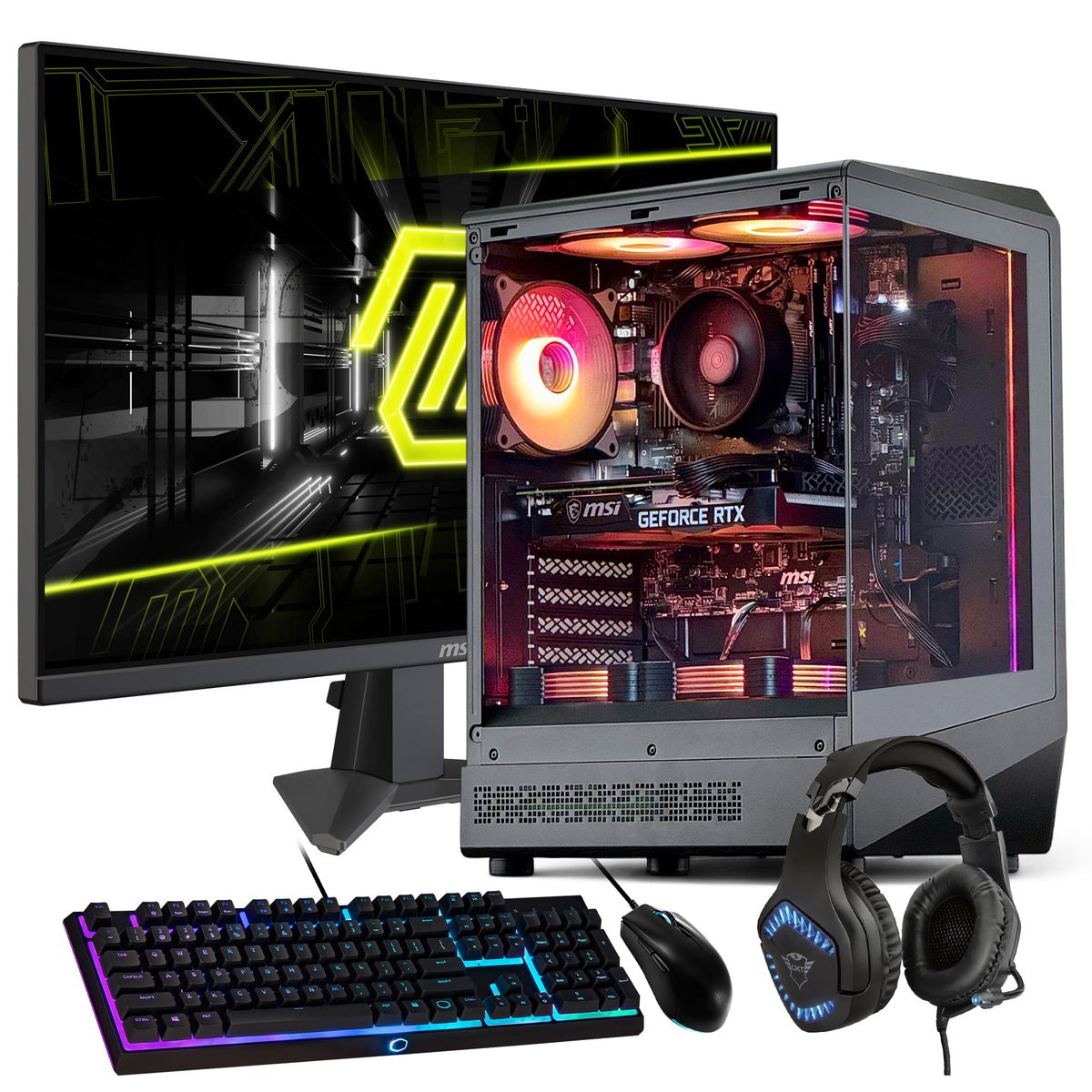 HYPERPC - PC GAMER + MONITOR 27 + Perif: AMD RYZEN 5 8400 32Gb 1Tb RTX 3050