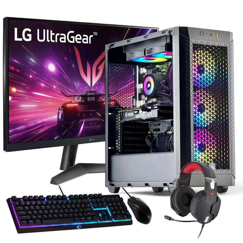 HYPERPC - PC GAMER + MONITOR 27 + Perif AMD RYZEN 5 8400 32Gb 1Tb RTX 4060 WiFi