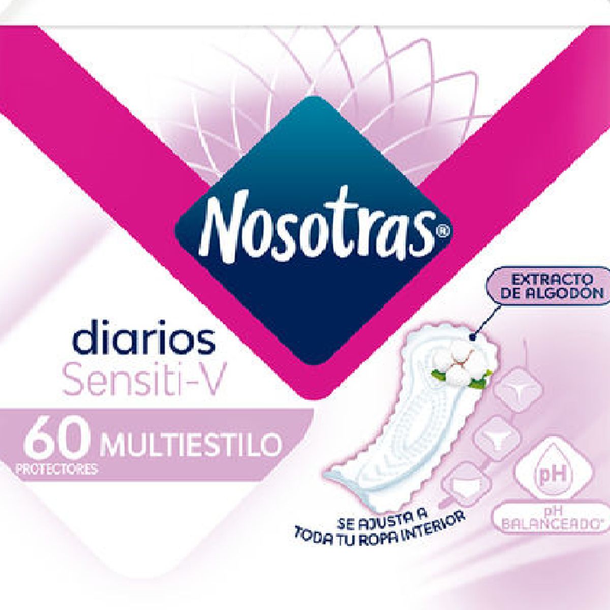 NOSOTRAS - Nosotras Protector Diario  Sensitiv Multiestilo Cortos 60 Un