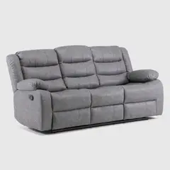 DANIELS - Sofá Reclinable 3 Cuerpos Gris Moderno Roma KM060SGR