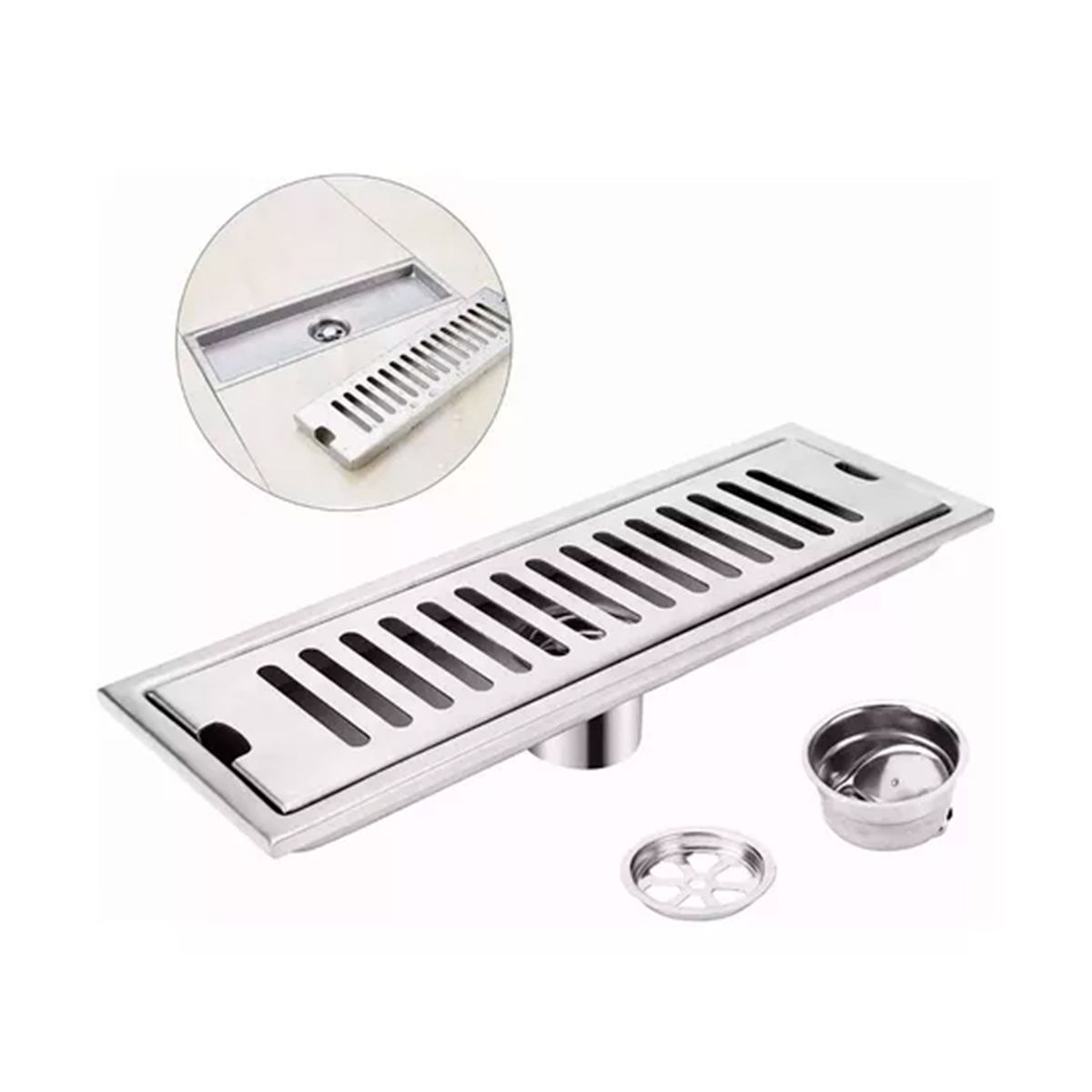 GENERICO - Rejilla Drenaje Para Piso De Ducha Acero Inoxidable 10×40cm