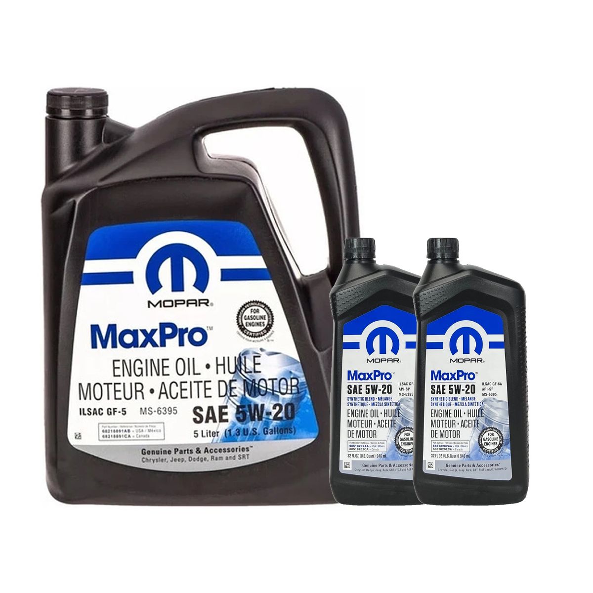 GENERICO - Aceite Motor 5w20 Mopar / Dodge / Jeep Bidon 6.89 Litros