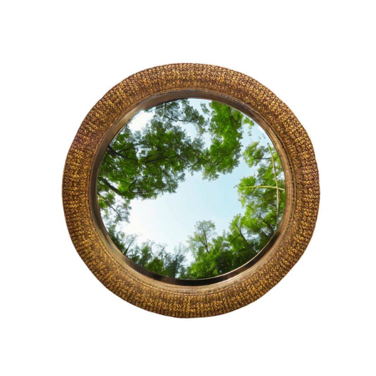 GENERICO - Espejo de Rattan Natural Redondo