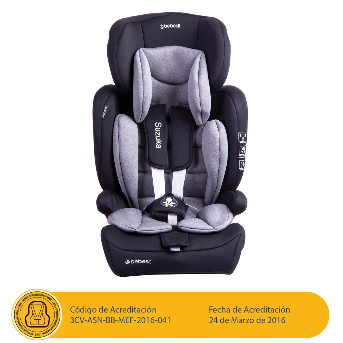 BEBESIT - Silla de Auto Butaca Suzuka Gris