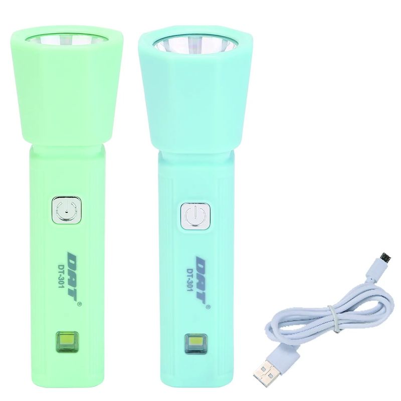 GENERICO - Linterna Led Portatil Recargable Tactica DAT - COLOR VERDE